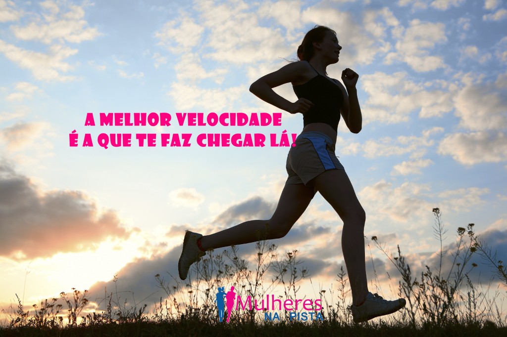 Silhouette woman run under blue sky with clouds and sun