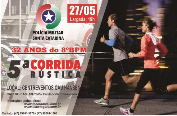 5ª Corrida Rústica e Caminhada do 8º BPM – kit e outras infos